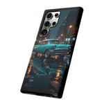 Vintage Teal 1957 Bel Air Classic Car Tough Case | Retro Rainy City Phone Cover