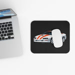 White 1997 Camaro Illustration Mouse Pad | Racing Stripe Sports Car