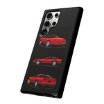 C4 Corvette Art Phone Case Red, Three-View Vector Cover, Gift