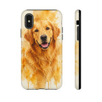 Golden Retriever Watercolor Art Tough Phone Case - Dog Portrait