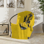 Yellow Skyline GTR Illustration Blanket | R34 Trio Velveteen Microfiber