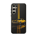 Yellow Camaro Z28 Phone Case, Classic Muscle Car Studio Stripe Cover
