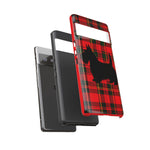 Scottish Terrier Silhouette Plaid Art Tough Phone Case