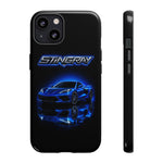Blue Stingray Sports Car phone case | Neon C8 phone case