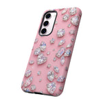 Pink Rhinestone Diamond Pattern Phone Case | Sparkle Gem Print