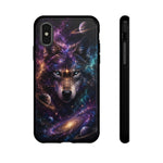 Cosmic Wolf Phone Case, Galaxy Nebula Portrait Tough Cover, Gift