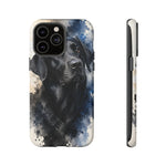 Black Lab Watercolor Art Tough Phone Case - Dog Portrait