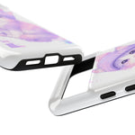 Pastel Cat Beanie Phone Case, Glitch Color Block Cover, Gift