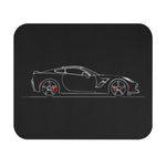 Sports Car C7 Outline Mouse Pad | Racing Silhouette Desk Mat