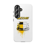 Z06 Corvette Phone Case, Yellow Sketch Reveal Chrome Cover