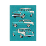 1955 Nomad Turquoise Microfiber Throw Blanket Classic Wagon Car Gift
