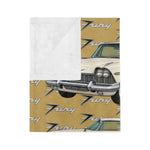 1959 Fury Cream Gold Microfiber Throw Blanket Classic Car Gift