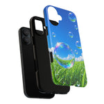 Bubbles Over Grass phone case | Tough Cover