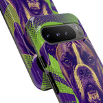 Boxer Halftone Portrait Tough Phone Case - Green and Violet
