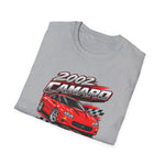 2002 Camaro Racing Graphic T-Shirt | Red Muscle Car, Checkered Flag