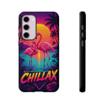 Chillax Flamingo Tropical Vaporwave Phone Case – Retro Bird Aesthetic