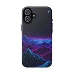 Retro Neon Mountains Phone Case | Vaporwave Galaxy Landscape