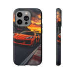 Orange C8 Z06 Flat Plane V8 Speed Art Tough Phone Case