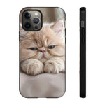 Persian Kitten Phone Case, Sleepy Macro Close-Up Portrait Cover