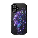 Holographic Wolf Phone Case, Fractured Prism Iridescent Cover