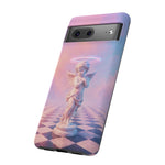 Praying Cherub Statue halo Vaporwave Aesthetic phone case