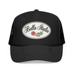 Bella Italia Hat Vintage Cursive Cap – Rose Olive Badge – Italian Diaspora Pride Gift Baseball Hat