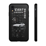 White FC RX7 Phone Case, Rotary JDM Infographic Spec Cover