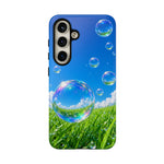 Bubbles Over Grass phone case | Tough Cover