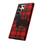 Scottish Terrier Silhouette Plaid Art Tough Phone Case