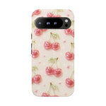 Pink Cherry Pattern Phone Case | Cute Retro Fruit Design