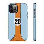 Blue Orange 20 Retro Endurance Racing Stripe Tough Phone Case Cover