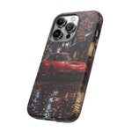 Red FD RX-7 Blossom Alley Tough Phone Case - Rain-Slicked Night