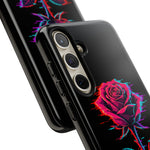 Glitch Rose Neon Phone Case Vaporwave Tough Cover