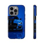 Blue Mustang Art Phone Case, GT500 American Muscle Car Tough Cover for Men