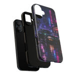 Neon City Night Prelude JDM Car phone case | Vaporwave rainy street