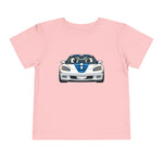 Cute Cartoon C6 Sports Car Toddler T-Shirt Funny Race Car Kids Tee Blue Stripe Car Shirt