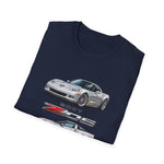 Silver 2007 C6 Z06 Illustration T-Shirt | Sports Car Trio