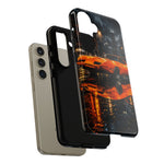 Orange Daytona Phone Case, Rainy City Night Muscle Car Tough Cover