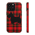 Scottish Terrier Silhouette Plaid Art Tough Phone Case