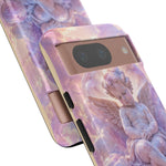 Cherub Cloud Throne Phone Case, Pastel Marble 3D Render Cover