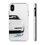 White C4 ZR1 Front View phone case | Car Print Tough Cover for Corvette Owners
