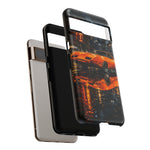Orange Daytona Phone Case, Rainy City Night Muscle Car Tough Cover