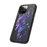 Holographic Wolf Phone Case, Fractured Prism Iridescent Cover