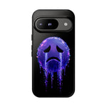 Glitch Sad Face Phone Case, Anime Melt Static Tough Cover