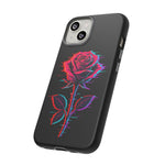 Glitch Rose Neon Phone Case Vaporwave Tough Cover