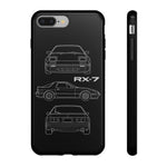 RX-7 Blueprint Phone Case | JDM Car Silhouette Tough Cover