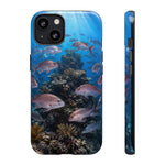 Snapper Reef Phone Case, Sunlit School Ocean Fishing Tough Cover