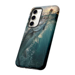 Striped Bass Phone Case, Sunset Topwater Strike Cover for Anglers