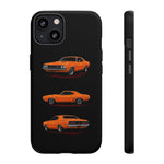 1970 Challenger Phone Case Orange, Three-View Vector Tough Cover