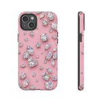 Pink Rhinestone Diamond Pattern Phone Case | Sparkle Gem Print